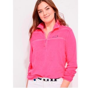 VINEYARD VINES Hot Pink Garment-Dyed Terry Towel Shep Shirt Neon Pink